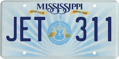 MS license plate JET311