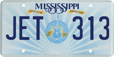 MS license plate JET313