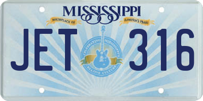 MS license plate JET316