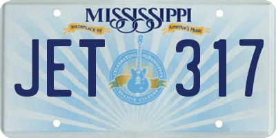 MS license plate JET317