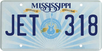 MS license plate JET318