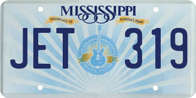 MS license plate JET319