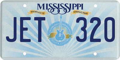 MS license plate JET320