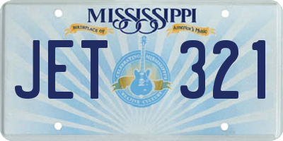 MS license plate JET321
