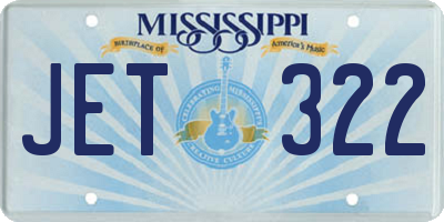 MS license plate JET322