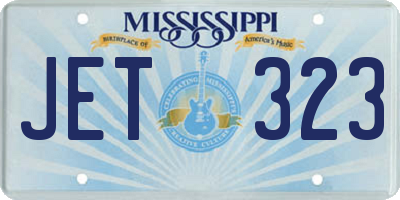 MS license plate JET323