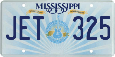 MS license plate JET325