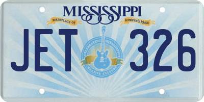 MS license plate JET326