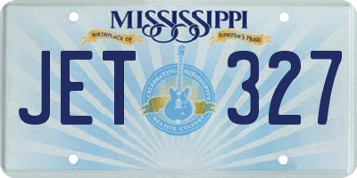 MS license plate JET327