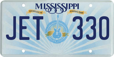 MS license plate JET330