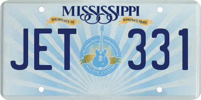 MS license plate JET331
