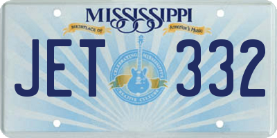 MS license plate JET332