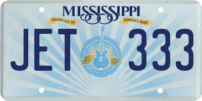 MS license plate JET333
