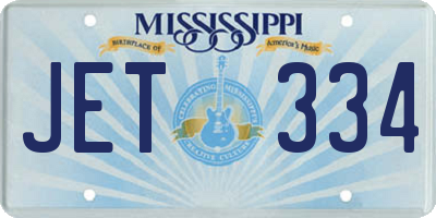 MS license plate JET334