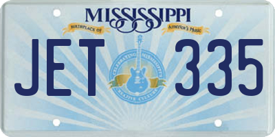 MS license plate JET335