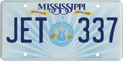 MS license plate JET337