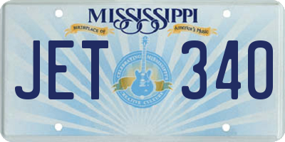 MS license plate JET340
