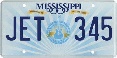 MS license plate JET345
