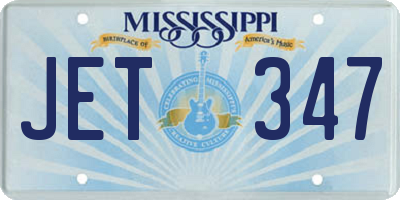MS license plate JET347