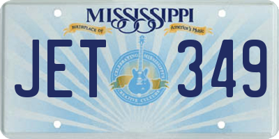 MS license plate JET349