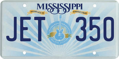 MS license plate JET350