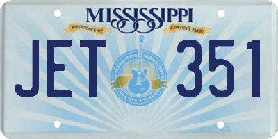 MS license plate JET351