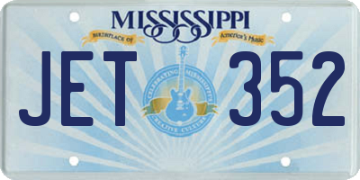 MS license plate JET352