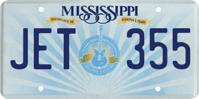MS license plate JET355