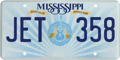 MS license plate JET358