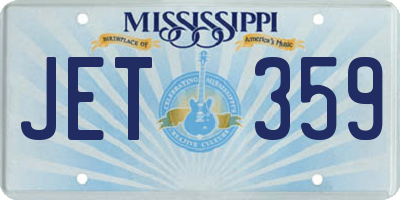 MS license plate JET359