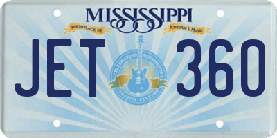 MS license plate JET360