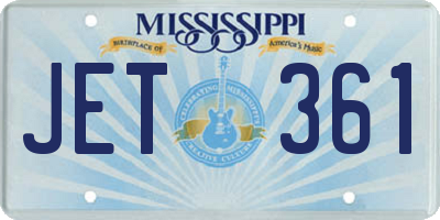 MS license plate JET361
