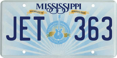 MS license plate JET363