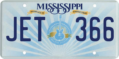 MS license plate JET366
