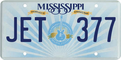 MS license plate JET377