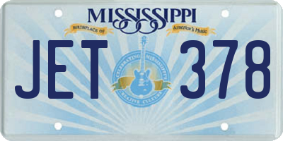 MS license plate JET378