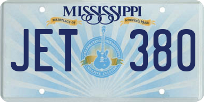MS license plate JET380