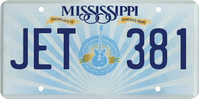 MS license plate JET381