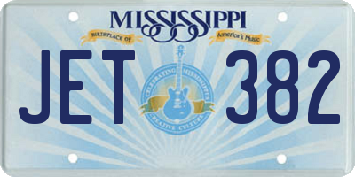 MS license plate JET382