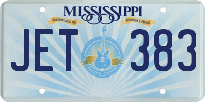 MS license plate JET383