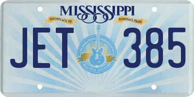 MS license plate JET385