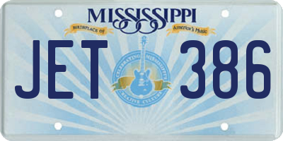 MS license plate JET386