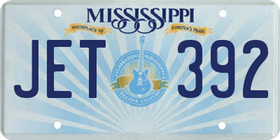 MS license plate JET392