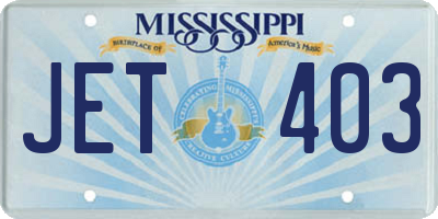 MS license plate JET403