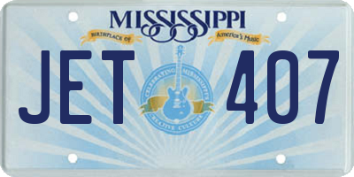 MS license plate JET407
