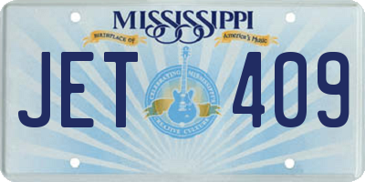 MS license plate JET409