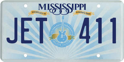 MS license plate JET411