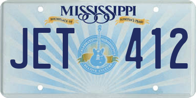 MS license plate JET412