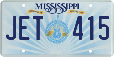 MS license plate JET415