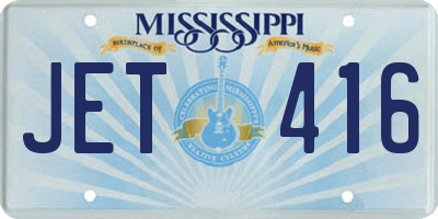 MS license plate JET416